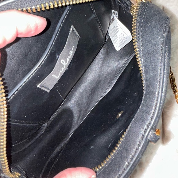 Lulu's Black and Gold Crossbody Bag with Chain Detail - Picture 8 of 8